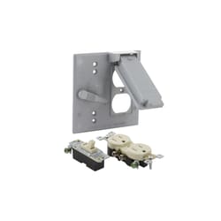 Bell Square Aluminum 2 gang 4.61 in. H X 4.61 in. W Switch Cover