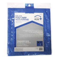 Home Plus 6 ft. W X 8 ft. L Light Duty Polyethylene Tarp Blue