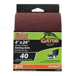 Gator 24 in. L X 4 in. W Aluminum Oxide Sanding Belt 40 Grit Extra Coarse 2 pc