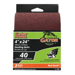 Gator 24 in. L X 4 in. W Aluminum Oxide Sanding Belt 40 Grit Extra Coarse 2 pc