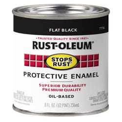 Rust-Oleum Stops Rust Indoor and Outdoor Flat Black Oil-Based Enamel Protective Paint 0.5 pt