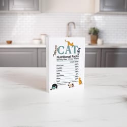 P Graham Dunn 7 in. H X 6 in. L White Wood Cat Nutritional Facts Word Block