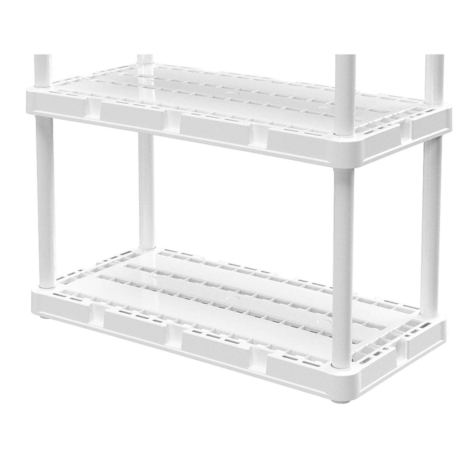 Gracious Living 3 Shelf Storage Unit Organizers for Home or Garage, White (2 Pack)