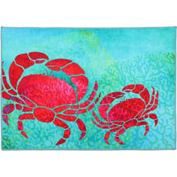 Olivia's Home 22 in. W X 32 in. L Multi-Color Red Crab Tapestry Polyester Accent Rug