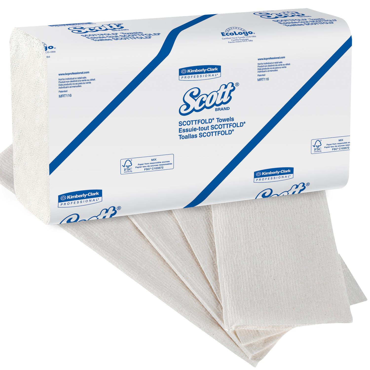 ScottFold Scott Paper Towels 9.40 x12.40  - White Paper 175/Pack - 4375/Carton