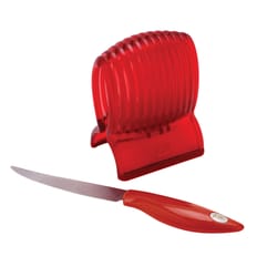 Joie Red Plastic Tomato Slicer and Knife