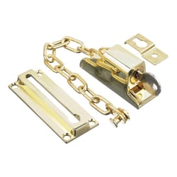 Ace 3.32 in. L Bright Brass Steel Keyed Chain Door Guard