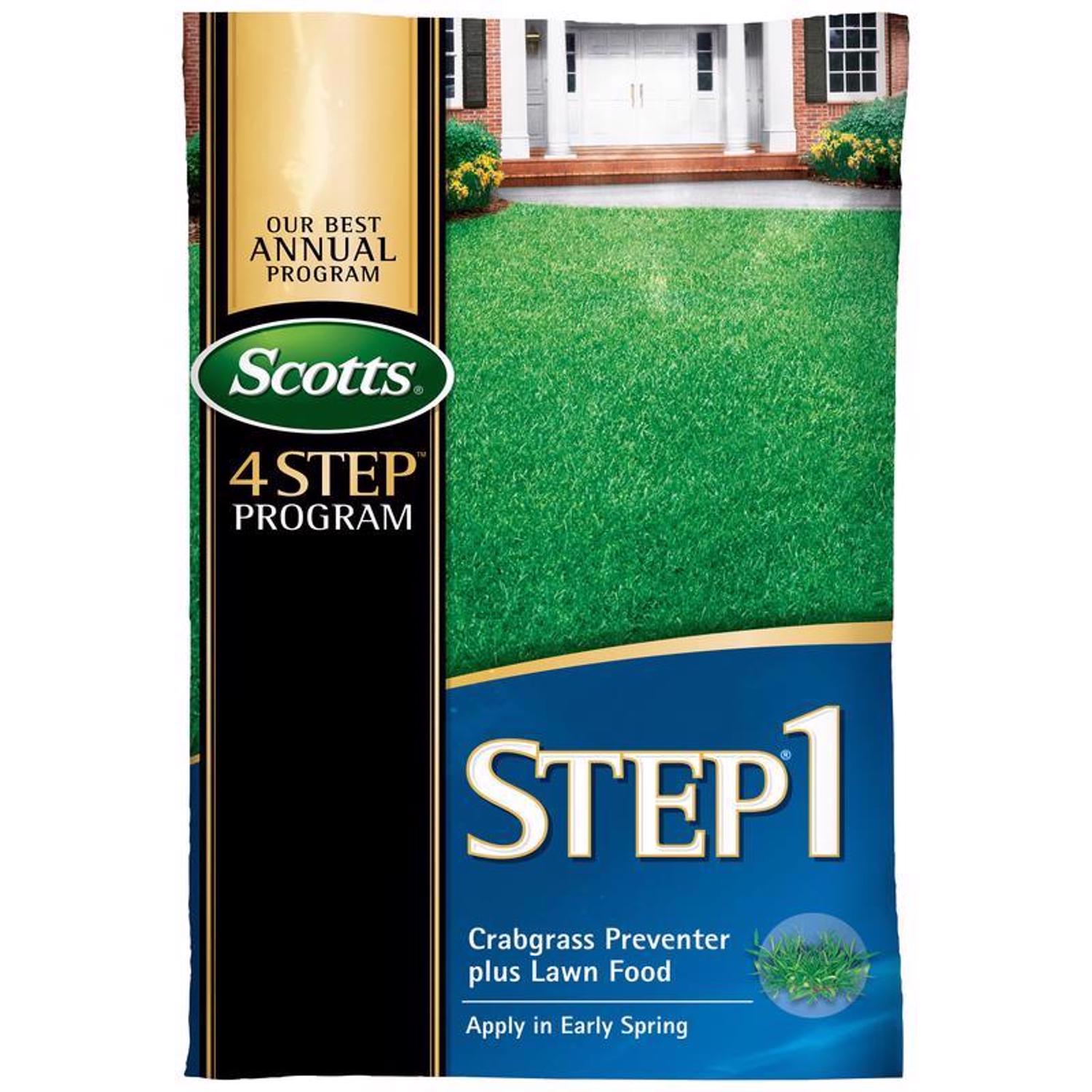 Scotts Step 1 Crabgrass Preventer Annual Program Lawn Food For Multiple Grass Types 5000 sq ft
