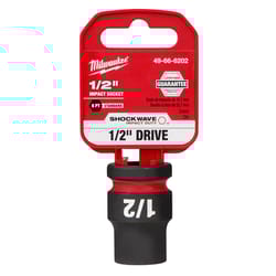 Milwaukee Shockwave 1/2 in. X 1/2 in. drive SAE 6 Point Standard Impact Socket 1 pc