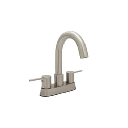 Huntington Brass Euro Satin Nickel Contemporary Centerset Bathroom Sink Faucet 4 in.