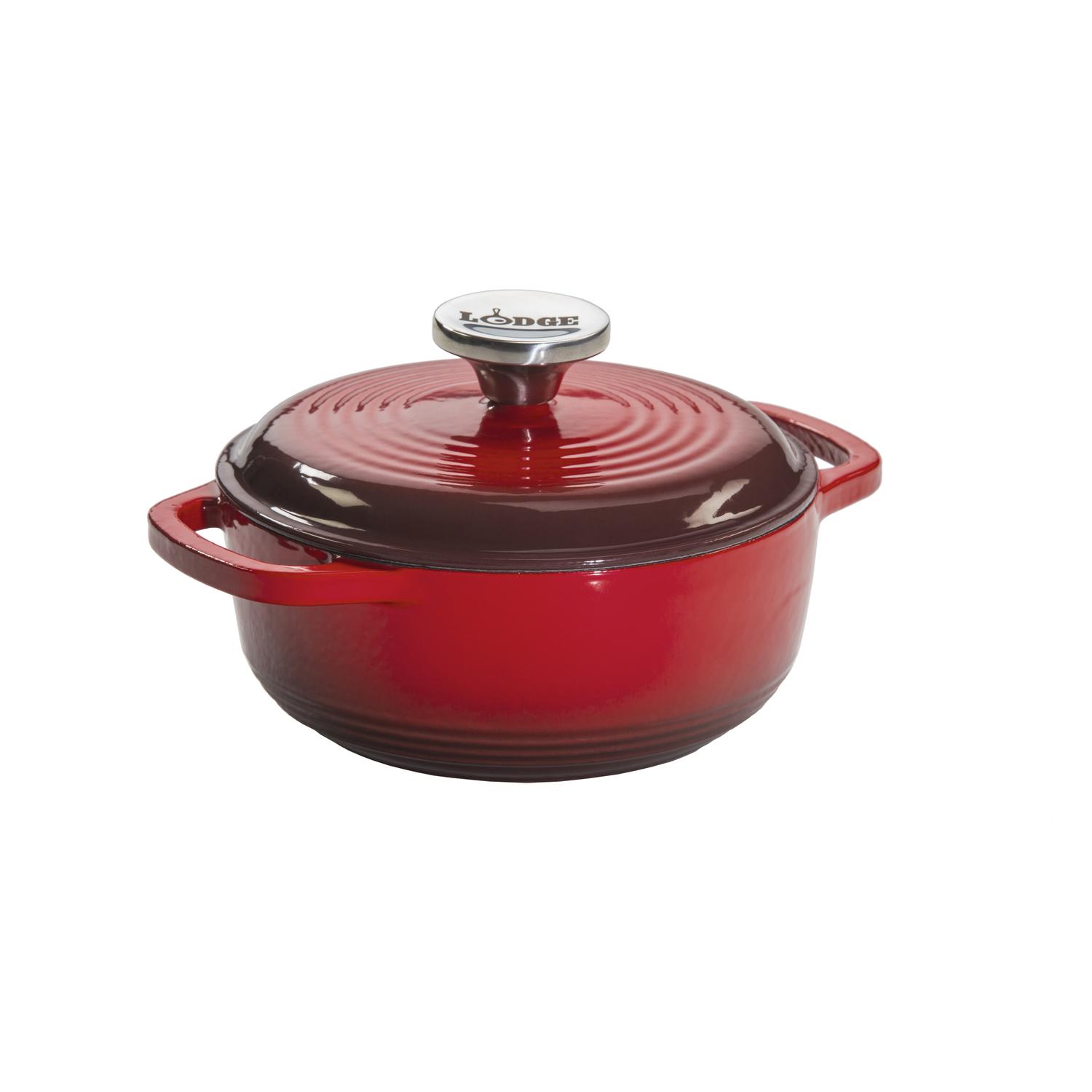 Lodge Cast Iron Dutch Oven 1.5 Red Sansujyuku sansujyuku.com