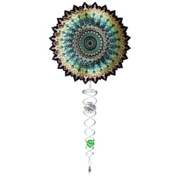 Spinfinity Designs Multi-color Stainless Steel 6.5 in. Mandala Earth Mini Set Outdoor Spinner