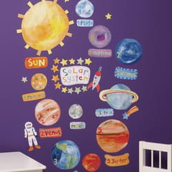 Wallies 19 in. W X 25 in. L Solar System Peel and Stick Wall Decal