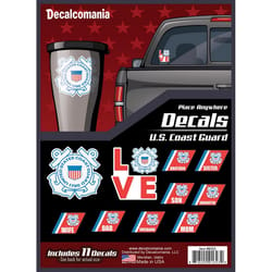 Decalcomania U.S. Coast Guard Variety Pack Car Stickers Vinyl 11 pk