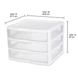 Sterilite 4.2 cu ft White Drawer Organizer 10.625 in. H X 14.5 in. W X 14.625 in. D Stackable