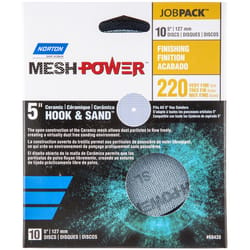 Norton MeshPower 5 in. Ceramic Hook and Loop Mesh Sanding Disc 220 Grit Very Fine 10 pk