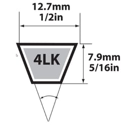 Mitsuboshi Super KB Standard V-Belt 0.5 in. W X 98 in. L For Riding Mowers