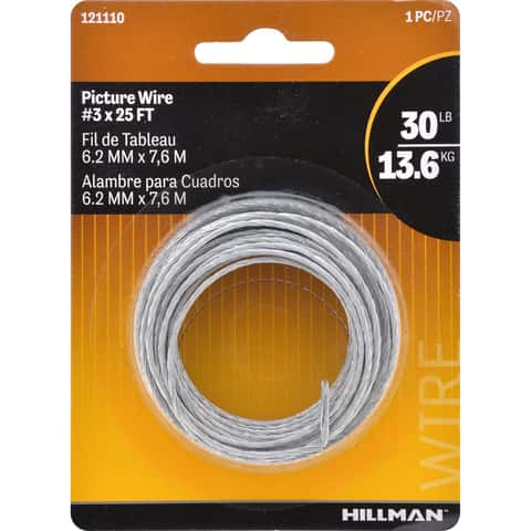 Hillman Plastic Coated Silver Picture Wire 30 lb 1 pk Hillman Plastic Coated Silver Picture Wire 30 lb 1 pk