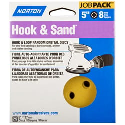 Norton Hook & Sand 5 in. Aluminum Oxide Hook and Loop A290 Sandpaper Vacuum Disc 180 Grit Fine 25 pk