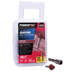 HILLMAN Power Pro No. 10 Ga. X 1 in. L Hex Drive Washer Head Coarse Roofing Screws