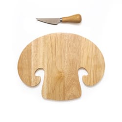 Kikkerland 9 in. L X 11 in. W X 1 in. Steel/Wood Mushroom Cutting Board Set
