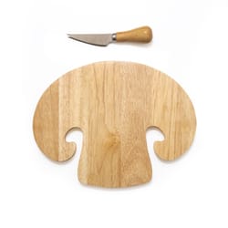 Kikkerland 9 in. L X 11 in. W X 1 in. Steel/Wood Mushroom Cutting Board Set