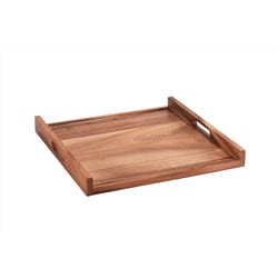 Kalmar Home Brown Acacia Wood Solid Bottom Serve Tray 1 pk