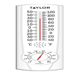 Taylor Thermometer Plastic White 9.25 in.