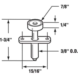 Prime-Line 78 in. D X 1.75 in. L Mill White Steel Guide Wheel 2 pc