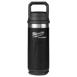 Milwaukee Packout 18 oz Black BPA Free Bottle with Chug Cap