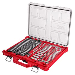 Milwaukee PACKOUT 1/4 and 3/8 in. drive Metric and SAE 106 Piece Mechanics Ratchet and Socket Set 90