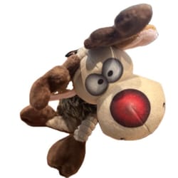 Steel Dog Ruffian Multicolored Holiday Reindeer Squeak Dog Toy 1 pk