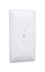 TayMac Masque 2000 Series White 1 gang Plastic Duplex Wall Plate Cover 5 pk