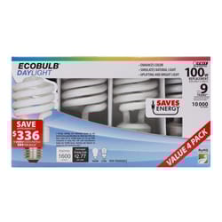 Feit 23 W Twist 2.3 in. D X 4.8 in. L CFL Bulb Daylight Twist 6500 K 4 pk
