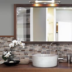 Smart Tiles 9.36 in. W X 9.73 in. L Multicolored Mosaic Vinyl Adhesive Wall Tile 4 pc