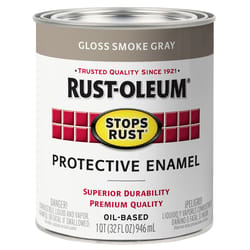Rust-Oleum Stops Rust Indoor and Outdoor Gloss Smoke Gray Rust Prevention Paint 1 qt