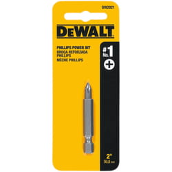 DeWalt Phillips #1 X 2 in. L Power Bit Heat-Treated Steel 1 pc