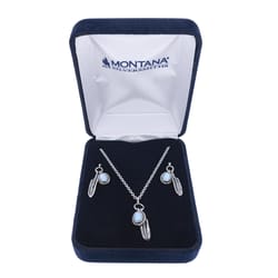 Montana Silversmiths Women's Wishing On Hope Opal Blue/Silver Jewelry Sets Water Resistant