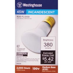 Westinghouse 45 W R20 Globe Incandescent Bulb E26 (Medium) White 1 pk