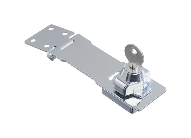 Ace Chrome 4-1/2 in. L Keyed Hasp Lock - 01-3715-102 - Hardware  sku 01-3715-102