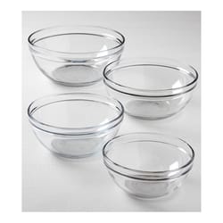 Anchor Hocking 13.5 qt Glass Clear Mixing Bowl Set 4 pc