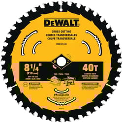 DeWalt 8-1/4 in. D X 5/8 in. Tungsten Carbide Circular Saw Blade 40 teeth 1 pk