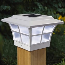 Classy Caps White Solar Powered 0.33 W LED Post Cap Light 1 pk