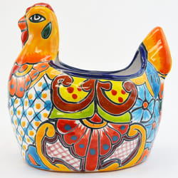 Avera Products Talavera 10 in. H X 12 in. W Ceramic Hen Planter Multicolored