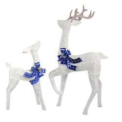 Celebrations LED Glittery Buck and Fawn 24 in. Yard Decor