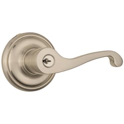 Brinks Push Pull Rotate Glenshaw Satin Nickel Entry Lever KW1 1.75 in.