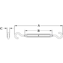 Hampton Zinc-Plated Aluminum/Steel Turnbuckle 350 lb
