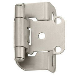Satin Nickel Self Closing Overlay Cabinet Hinges with Stainless Steel Screw 12 Pack Hinges for Kitchen Cabinets