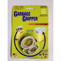 Garbage Gripper No Scent Scent Trash Liner Bands Flat Top 2 pk