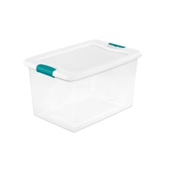 Rubbermaid 28 Gallon/112 Quart Jumbo Clear Tote, Pack of 2, Stackable,  Large Capacity, Clear Bins/Bright Green Lids, Home, Garage, and Office  Storage